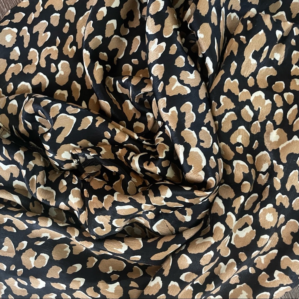 Leopard Satin Skirt